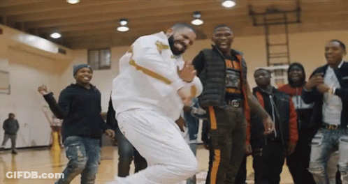 Men Dancing On Basketball Court With Gucci Vest GIF
