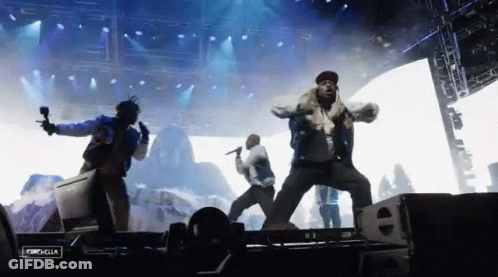 Men Dancing On Stage With Campbells GIF