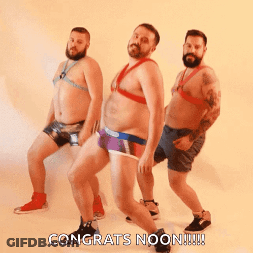 Men Dancing With Congrats Noon GIF
