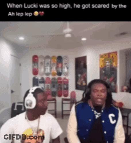 Men Dancing With Headphones And Blue Jacket GIF