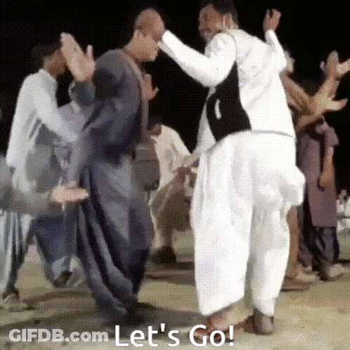 Men Dancing With Let's Go GIF