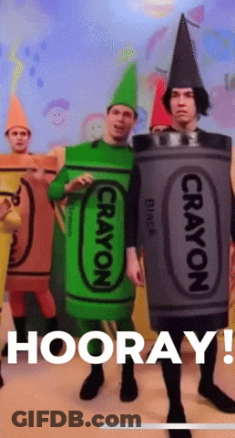 Men Dressed As Crayons Hooray GIF