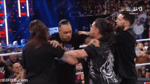 Men Fighting In Wrestling Ring GIF