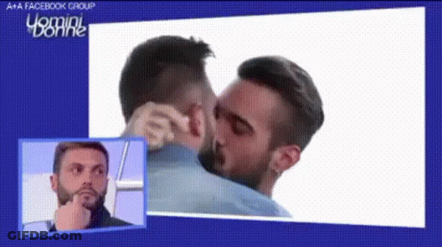 Men Hugging Facebook Group Logo GIF