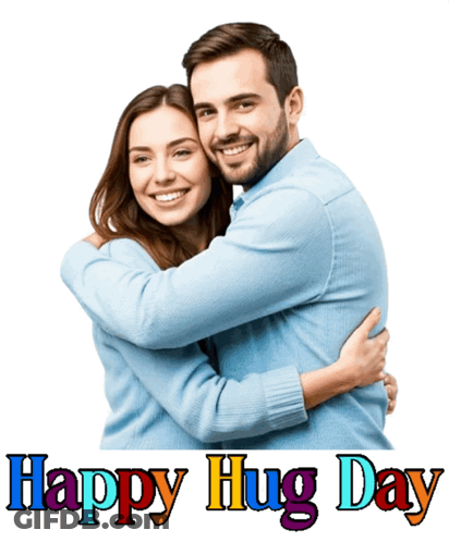 Men Hugging On City Street GIF