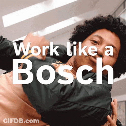 Men Hugging Saying Work Like A Bosch GIF