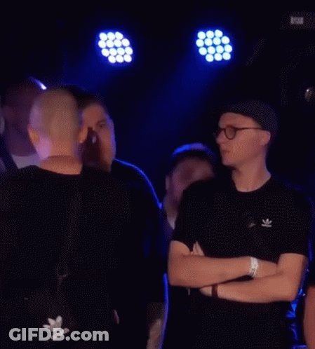 Men In Dark Room One Wearing Black Adidas Shirt GIF