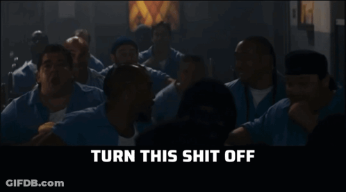 Men In Dark Room Turn This Shit Off GIF