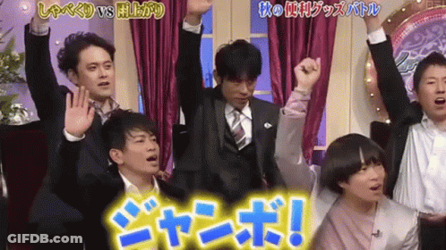 Men In Front Of Vs Sign GIF