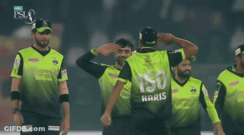 Men In Green And Black Jerseys Number 150 GIF