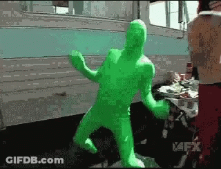 Men In Green And White Having Green Party GIF