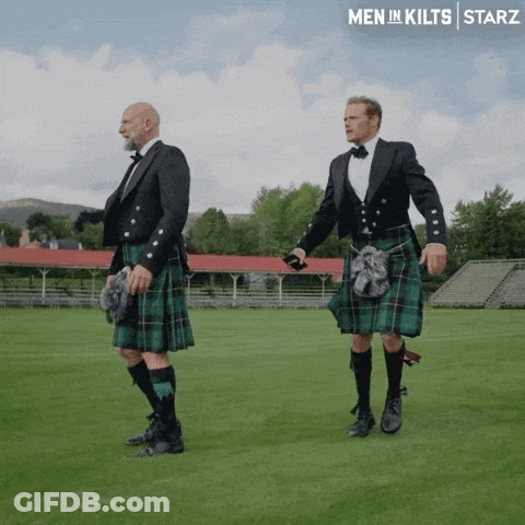 Men In Kilts Starz Two Men Walking GIF
