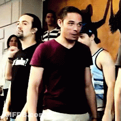 Men In Line One Wearing I Like Shirt GIF