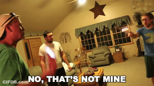 Men In Living Room Saying No That's Not Mine GIF