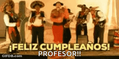 Men In Mexican Costumes Dancing And Playing Instruments GIF