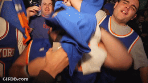 Men In New York Jerseys Fighting GIF