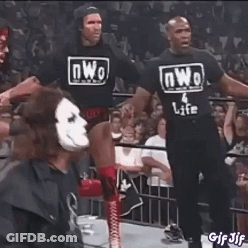 Men In NWO Shirts In Ring GIF