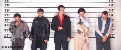 Men In Police Lineup With Height Measurements GIF