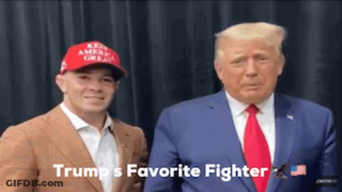 Men In Red Hat And Suit: Trump's Favorite Fighter GIF