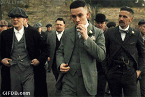 Men In Suits And Hats Walking With Ofalltime GIF