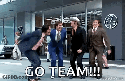 Men In Suits Dancing On Sidewalk GIF