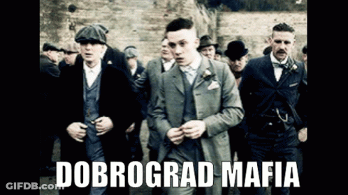 Men In Suits Hats Walking Line Dobrograd Mafia GIF