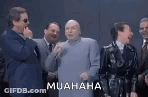 Men In Suits Laughing Together GIF
