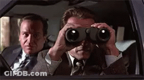 Men In Suits Looking Through Binoculars GIF