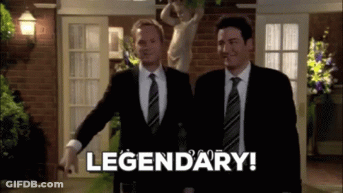 Men In Suits Pointing At Legendary GIF