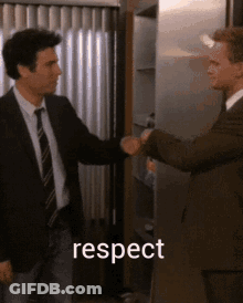 Men In Suits Shaking Hands Respect GIF