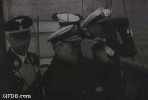 Men In Uniform Looking Through Binoculars GIF