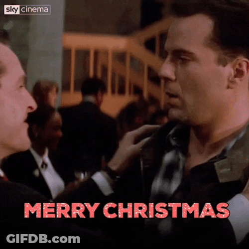 Men Kissing On Cheeks Happy Christmas GIF