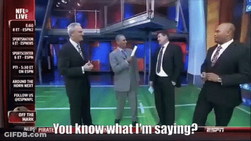 Men On Football Field Saying You Know What I'm Saying GIF