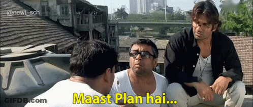 Men On Roof Saying Maast Plan Hai GIF