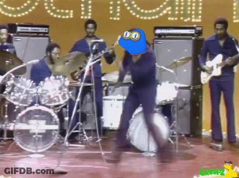 Men Playing Instruments On Stage With Creep2 Logo GIF