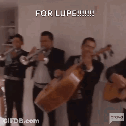 Men Playing Instruments With Lupe GIF