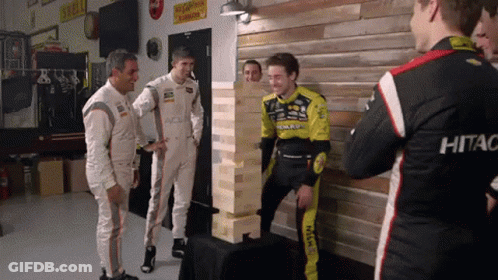 Men Playing Jenga With Hitac Shirt GIF