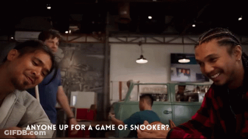 Men Playing Snooker Asking Anyone Up For A Game GIF