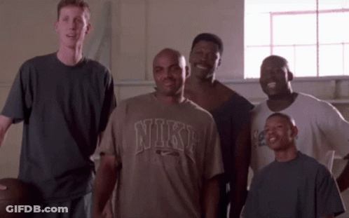 Men Posing, One In Nike T-Shirt GIF