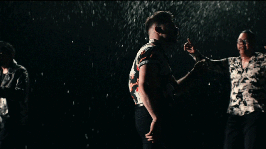 Men Rain Dance Music Video GIF