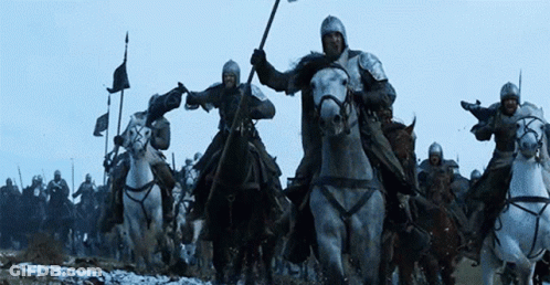 Men Riding Horses In Field GIF