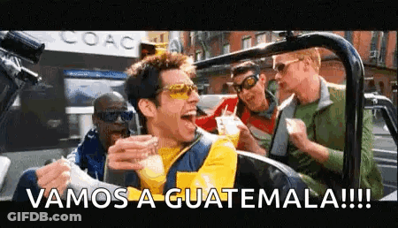Men Riding In Car With Drink GIF