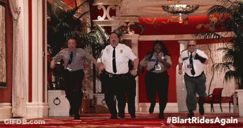Men Running In Hallway #Blartridesagain GIF