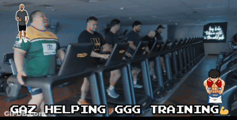 Men Running On Treadmills With GGG Training GIF