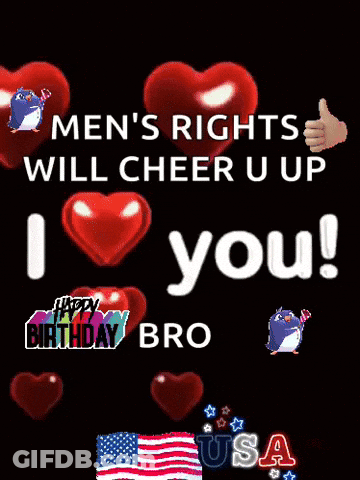 Men's Rights Cheer You Up Happy Birthday Bro USA GIF