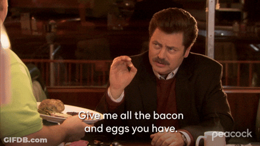 Men Saying Give The Bacon And Egg Dog GIF