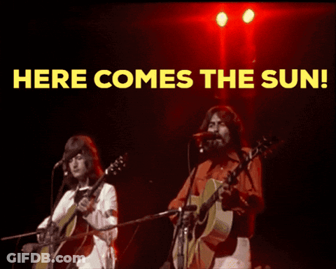 Men Singing And Playing Guitars Here Comes The Sun GIF