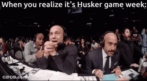 Men Sitting At Table Husker Game Week Realization GIF