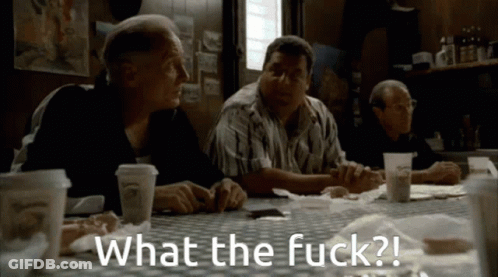 Men Sitting At Table Saying What The Fuck GIF
