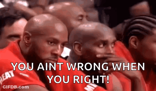 Men Sitting In A Row Saying You Ain't Wrong When You Right GIF